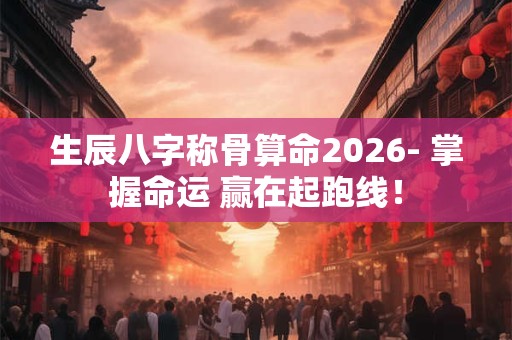 生辰八字称骨算命2026- 掌握命运 赢在起跑线！