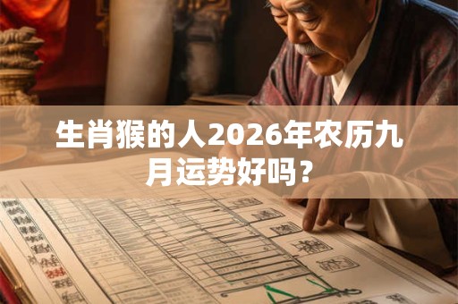 生肖猴的人2026年农历九月运势好吗？