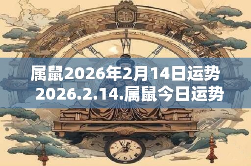 属鼠2026年2月14日运势  2026.2.14.属鼠今日运势