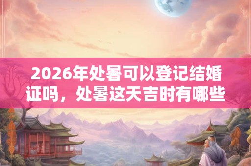 2026年处暑可以登记结婚证吗，处暑这天吉时有哪些？