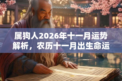 属狗人2026年十一月运势解析，农历十一月出生命运如何？