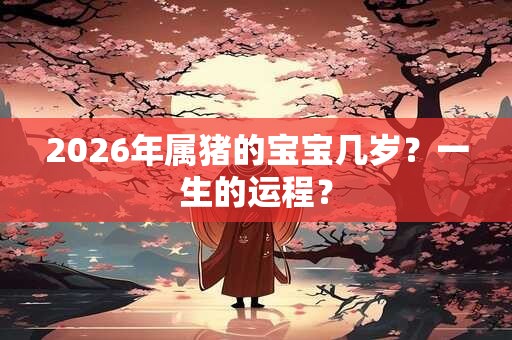 2026年属猪的宝宝几岁？一生的运程？