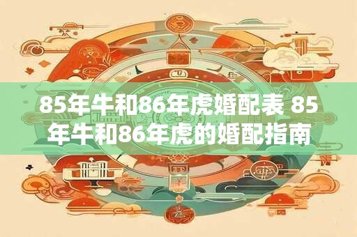 85年牛和86年虎婚配表 85年牛和86年虎的婚配指南 85年牛和86年虎婚配表 85年牛和86年虎的婚配指南