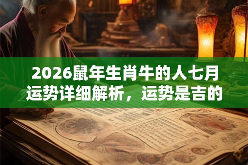2026鼠年生肖牛的人七月运势详细解析，运势是吉的吗？