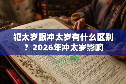 犯太岁跟冲太岁有什么区别？2026年冲太岁影响