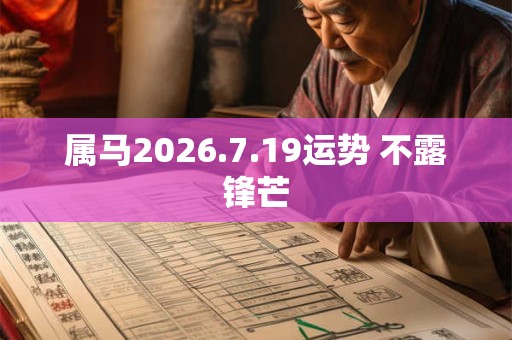 属马2026.7.19运势 不露锋芒