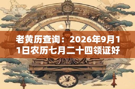 老黄历查询:2026年9月11日农历七月二十四领证好吗 老黄历查询:2026年9月11日农历七月二十四领证好吗