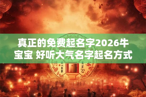 真正的免费起名字2026牛宝宝 好听大气名字起名方式