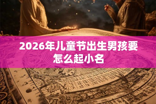2026年儿童节出生男孩要怎么起小名
