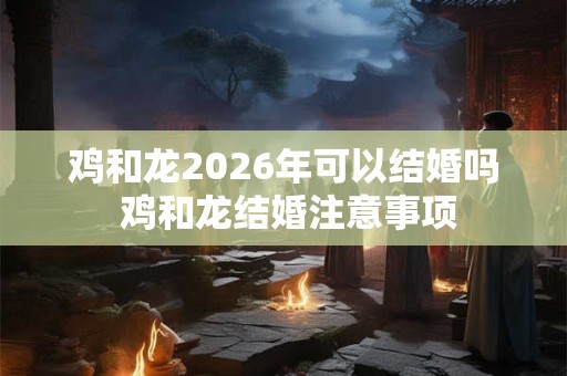 鸡和龙2026年可以结婚吗 鸡和龙结婚注意事项