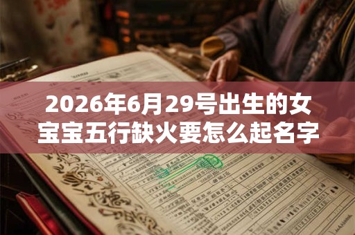 2026年6月29号出生的女宝宝五行缺火要怎么起名字 2026年6月29号出生的女宝宝五行缺火要怎么起名字