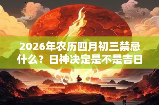 2026年农历四月初三禁忌什么？日神决定是不是吉日吗？