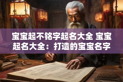 宝宝起不铭字起名大全 宝宝起名大全：打造的宝宝名字