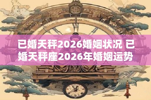 已婚天秤2026婚姻状况 已婚天秤座2026年婚姻运势如何