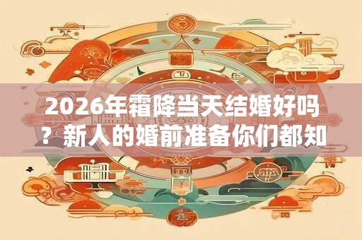2026年霜降当天结婚好吗?新人的婚前准备你们都知道吗? 2026年霜降当天结婚好吗?新人的婚前准备你们都知道吗?