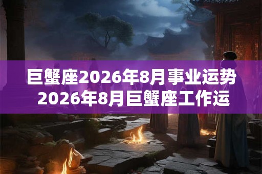 巨蟹座2026年8月事业运势 2026年8月巨蟹座工作运程详解