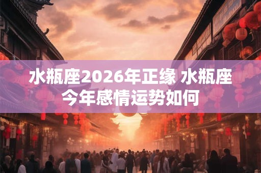 水瓶座2026年正缘 水瓶座今年感情运势如何