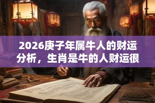 2026庚子年属牛人的财运分析，生肖是牛的人财运很好？