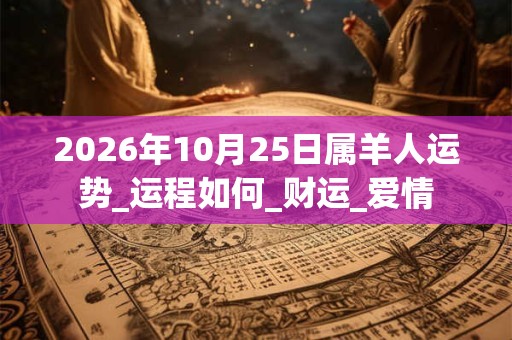 2026年10月25日属羊人运势_运程如何_财运_爱情