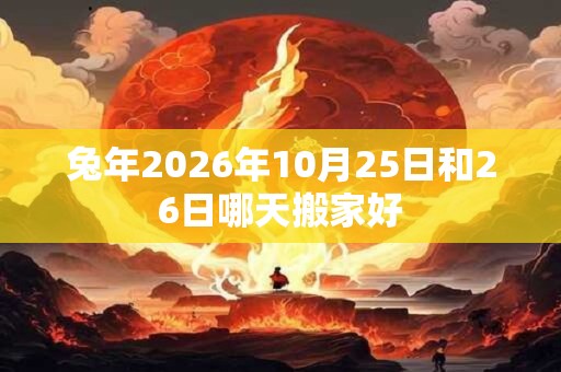 兔年2026年10月25日和26日哪天搬家好 兔年2026年10月25日和26日哪天搬家好