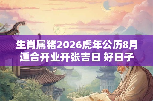 生肖属猪2026虎年公历8月适合开业开张吉日 好日子分析