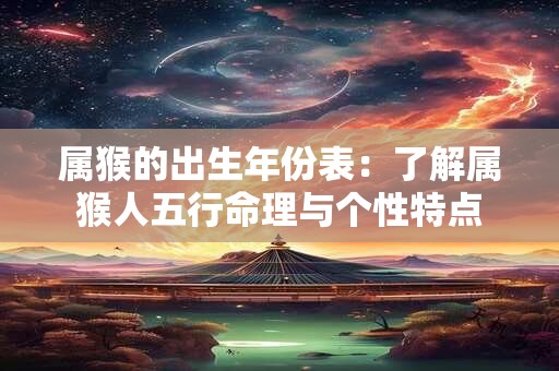 属猴的出生年份表：了解属猴人五行命理与个性特点