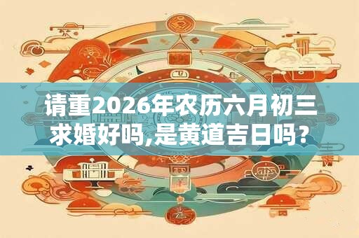 请重2026年农历六月初三求婚好吗,是黄道吉日吗? 请重2026年农历六月初三求婚好吗,是黄道吉日吗?