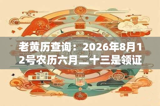 老黄历查询:2026年8月12号农历六月二十三是领证吉日吗 老黄历查询:2026年8月12号农历六月二十三是领证吉日吗
