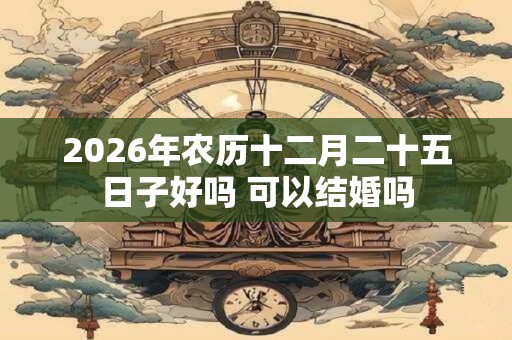 2026年农历十二月二十五日子好吗 可以结婚吗