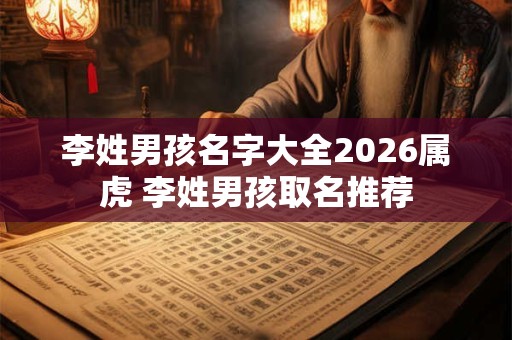 李姓男孩名字大全2026属虎 李姓男孩取名推荐