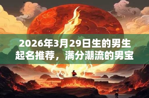 2026年3月29日生的男生起名推荐，满分潮流的男宝宝名字
