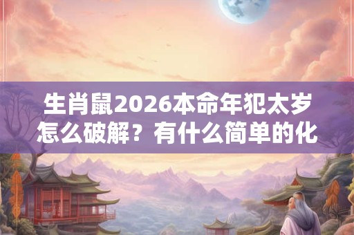生肖鼠2026本命年犯太岁怎么破解?有什么简单的化解方法吗? 生肖鼠2026本命年犯太岁怎么破解?有什么简单的化解方法吗?