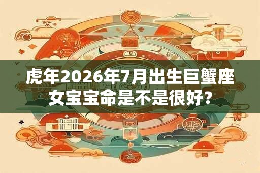 虎年2026年7月出生巨蟹座女宝宝命是不是很好？