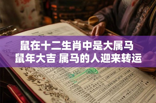 鼠在十二生肖中是大属马 鼠年大吉 属马的人迎来转运时机！