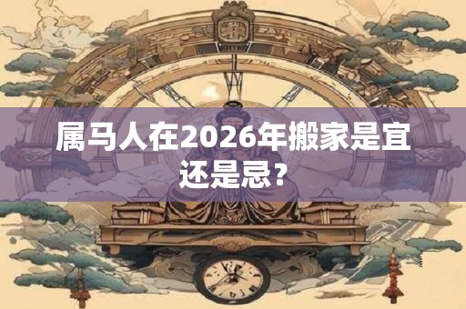 属马人在2026年搬家是宜还是忌？