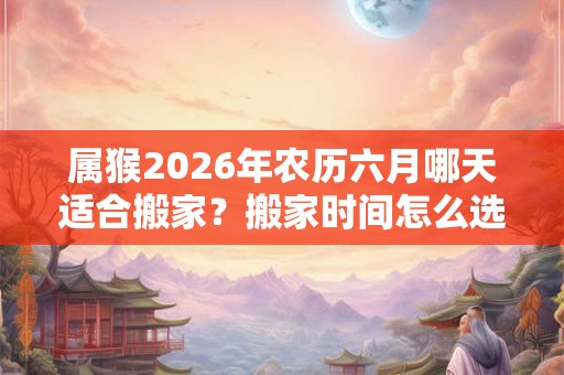 属猴2026年农历六月哪天适合搬家？搬家时间怎么选？