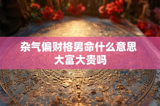杂气偏财格男命什么意思 大富大贵吗 杂气偏财格男命什么意思 大富大贵吗
