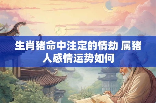 生肖猪命中注定的情劫 属猪人感情运势如何