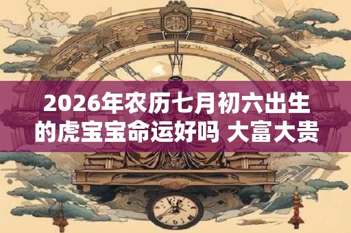 2026年农历七月初六出生的虎宝宝命运好吗 大富大贵吗