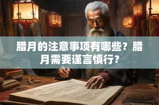 腊月的注意事项有哪些？腊月需要谨言慎行？