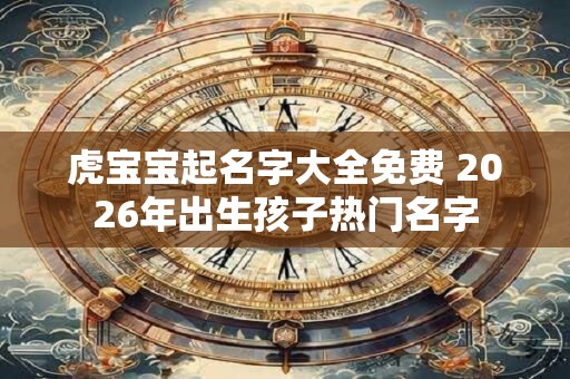 虎宝宝起名字大全免费 2026年出生孩子热门名字
