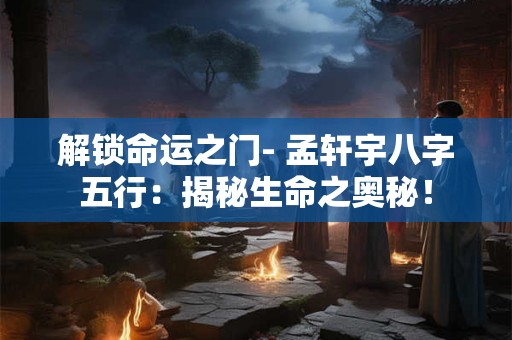 解锁命运之门- 孟轩宇八字五行：揭秘生命之奥秘！