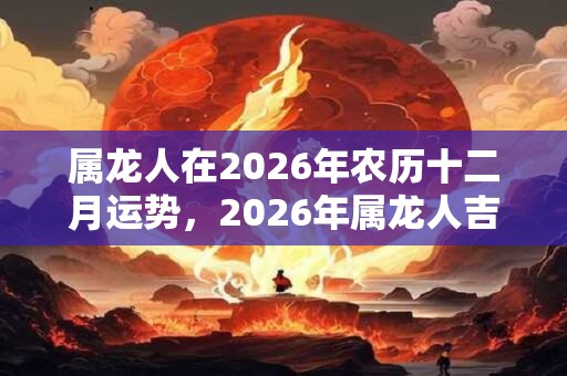 属龙人在2026年农历十二月运势，2026年属龙人吉凶方位