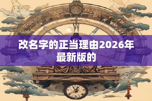 改名字的正当理由2026年最新版的