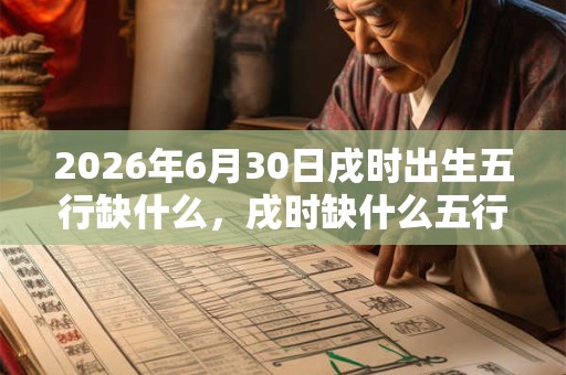 2026年6月30日戌时出生五行缺什么，戌时缺什么五行
