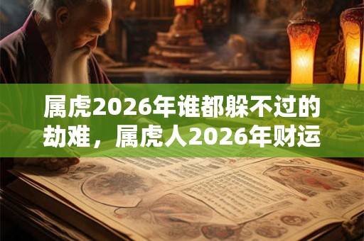 属虎2026年谁都躲不过的劫难，属虎人2026年财运如何？