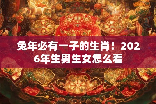 兔年必有一子的生肖！2026年生男生女怎么看