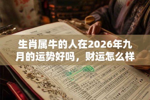 生肖属牛的人在2026年九月的运势好吗，财运怎么样？