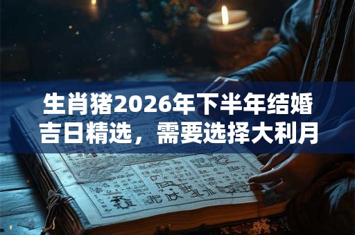 生肖猪2026年下半年结婚吉日精选，需要选择大利月吗？