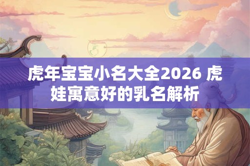 虎年宝宝小名大全2026 虎娃寓意好的乳名解析